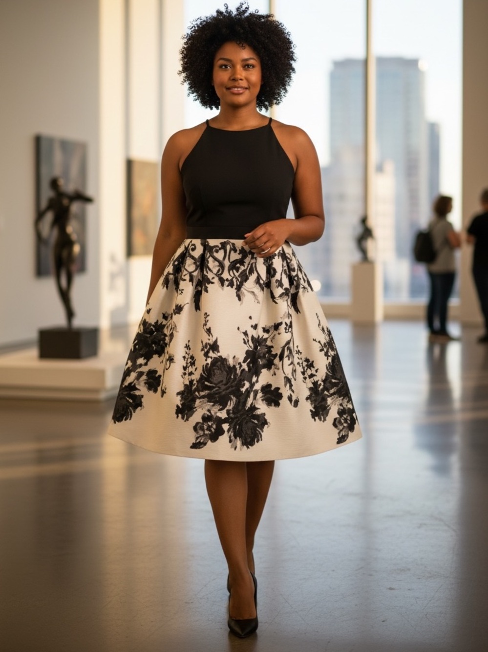 Adrianna Papell  Jacquard Cocktail Dress